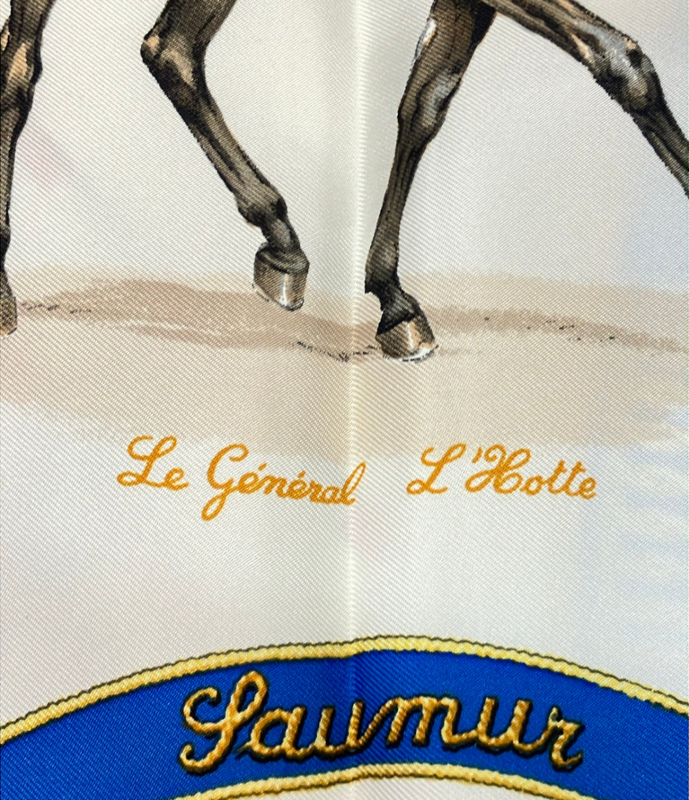 美品 HERMES スカーフ シルク100% カレ90 フランス国立乗馬学校 ECOLE FRANCAISE D'EQUITATION レディース エルメス