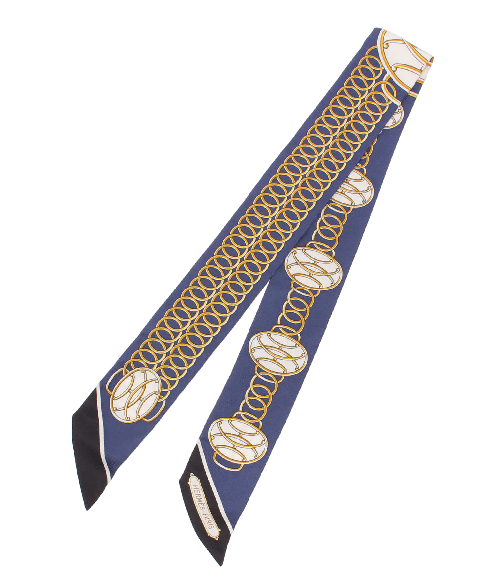 美品 HERMES スカーフ シルク100％ ツイリー レディース エルメス