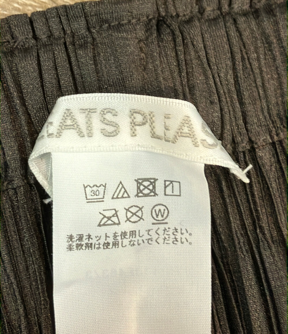 美品 PLEATS PLEASE プリーツパンツ チャコール タグ付き UFO SLIM PANTS 43-JF463-48 レディース SIZE 3 (L) プリーツプリーズ