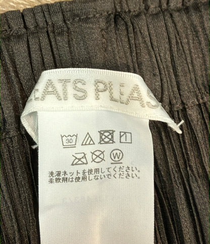 美品 PLEATS PLEASE プリーツパンツ チャコール タグ付き UFO SLIM PANTS 43-JF463-48 レディース SIZE 3 (L) プリーツプリーズ