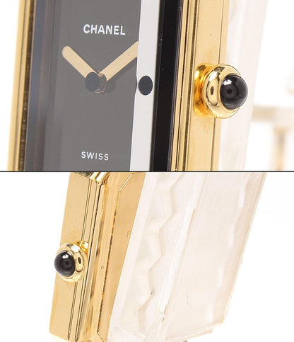 CHANEL 腕時計 プルミエールM クオーツ ブラック H0001 レディース シャネル