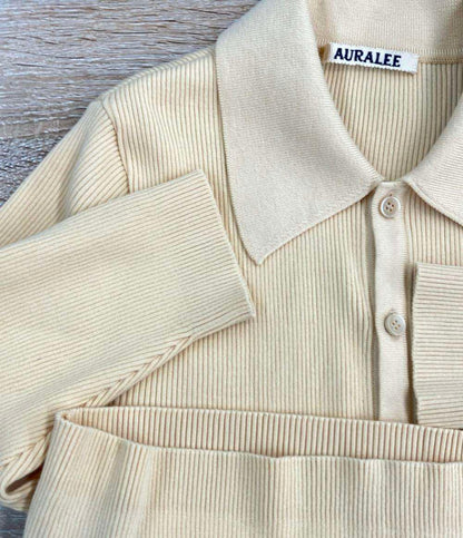 AURALEE 半袖ポロシャツ リブ ニット COTTON HIGH GAUGE RIB KNIT POLO A00P01HR レディース SIZE 1 (S) オーラリー