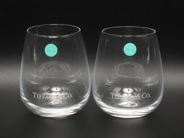 美品 TIFFANY&Co. グラス タンブラー 2点セット ペア TCO ティファニー