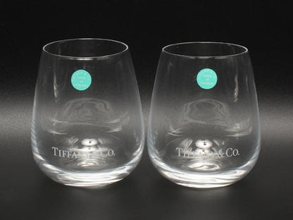 美品 TIFFANY&Co. グラス タンブラー 2点セット ペア TCO ティファニー