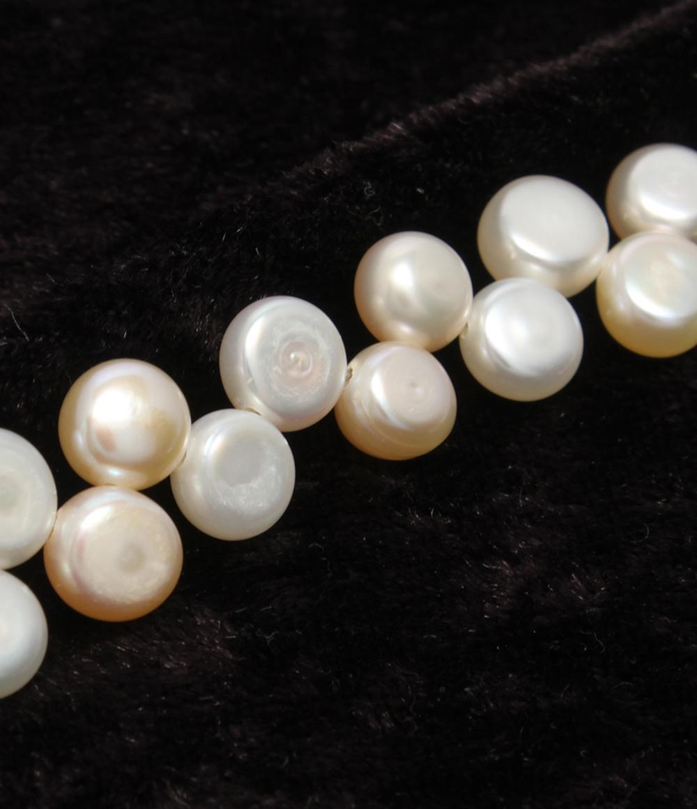 美品 ブレスレット SV925 ボタンパール 6mm レディース