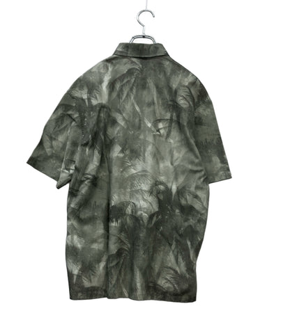美品 Emporio Armani 半袖ポロシャツ パームツリー柄 OVER FIT  オーバーサイズフィット 3D1CG7 1NRDZ メンズ SIZE S エンポリオ・アルマーニ