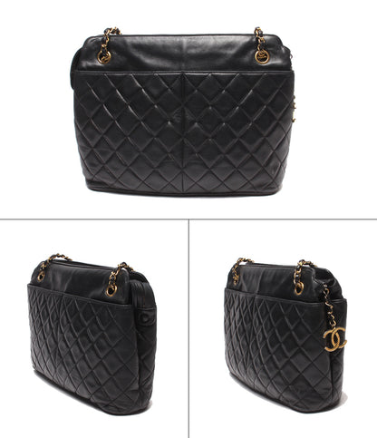 CHANEL チェーンショルダーバッグ 肩掛け 1番台 ゴールド金具 マトラッセ レディース シャネル