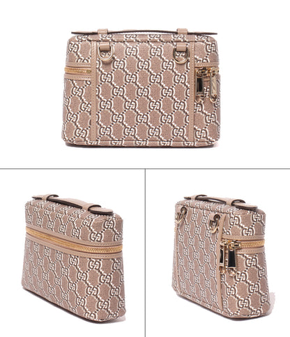 美品 GUCCI 2WAY ハンドバッグ ショルダーバッグ 肩掛け 斜め掛け バニティバッグ GGシャドウ 795058 2149 レディース グッチ