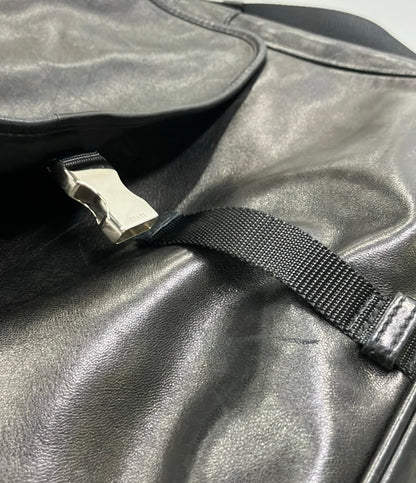 訳あり PRADA メッセンジャーバッグ ショルダーバッグ 斜め掛け レザー メンズ プラダ