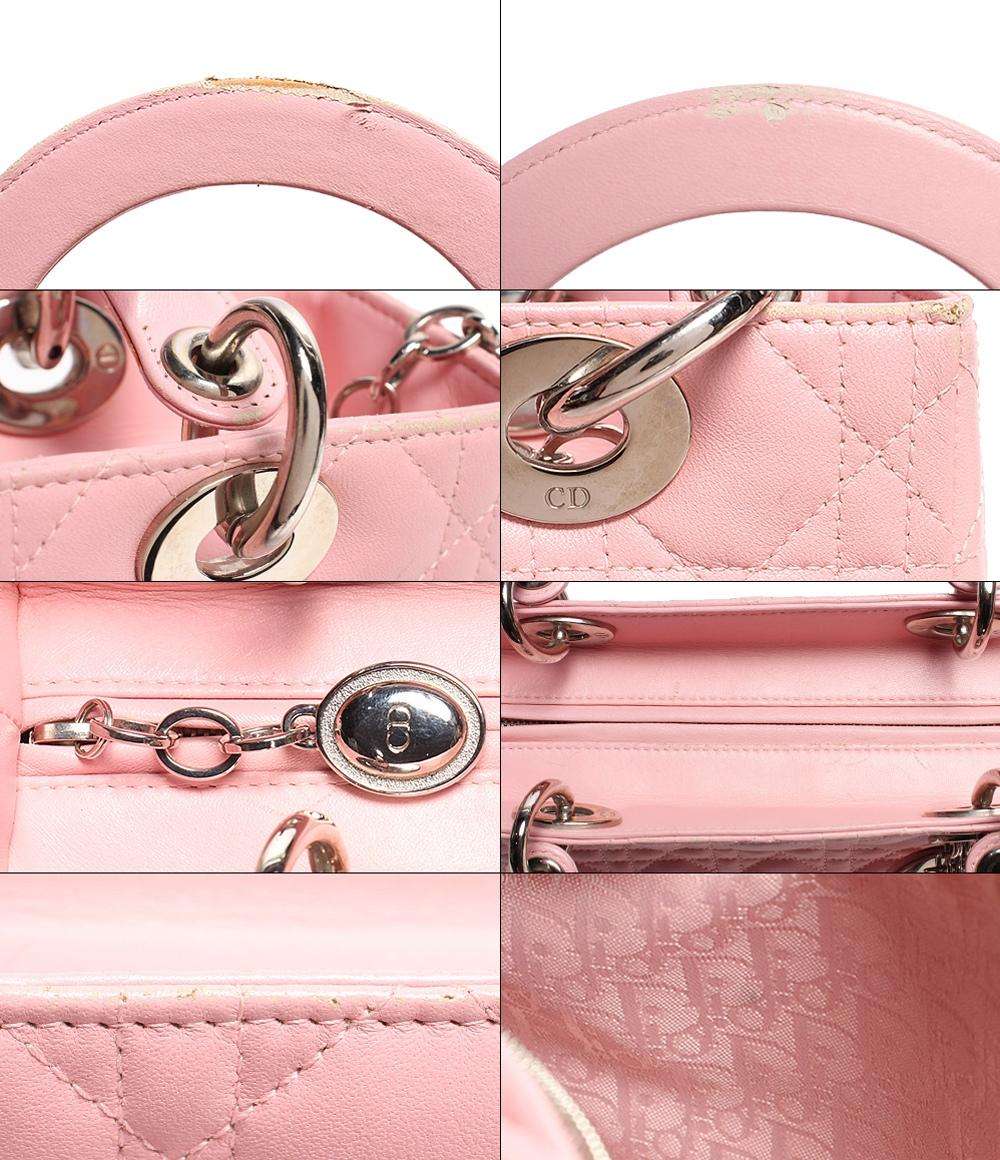 クリスチャンディオール ハンドバッグ レザー シルバー金具 レディディオール カナージュ 32-MA-1004 レディース Christian Dior