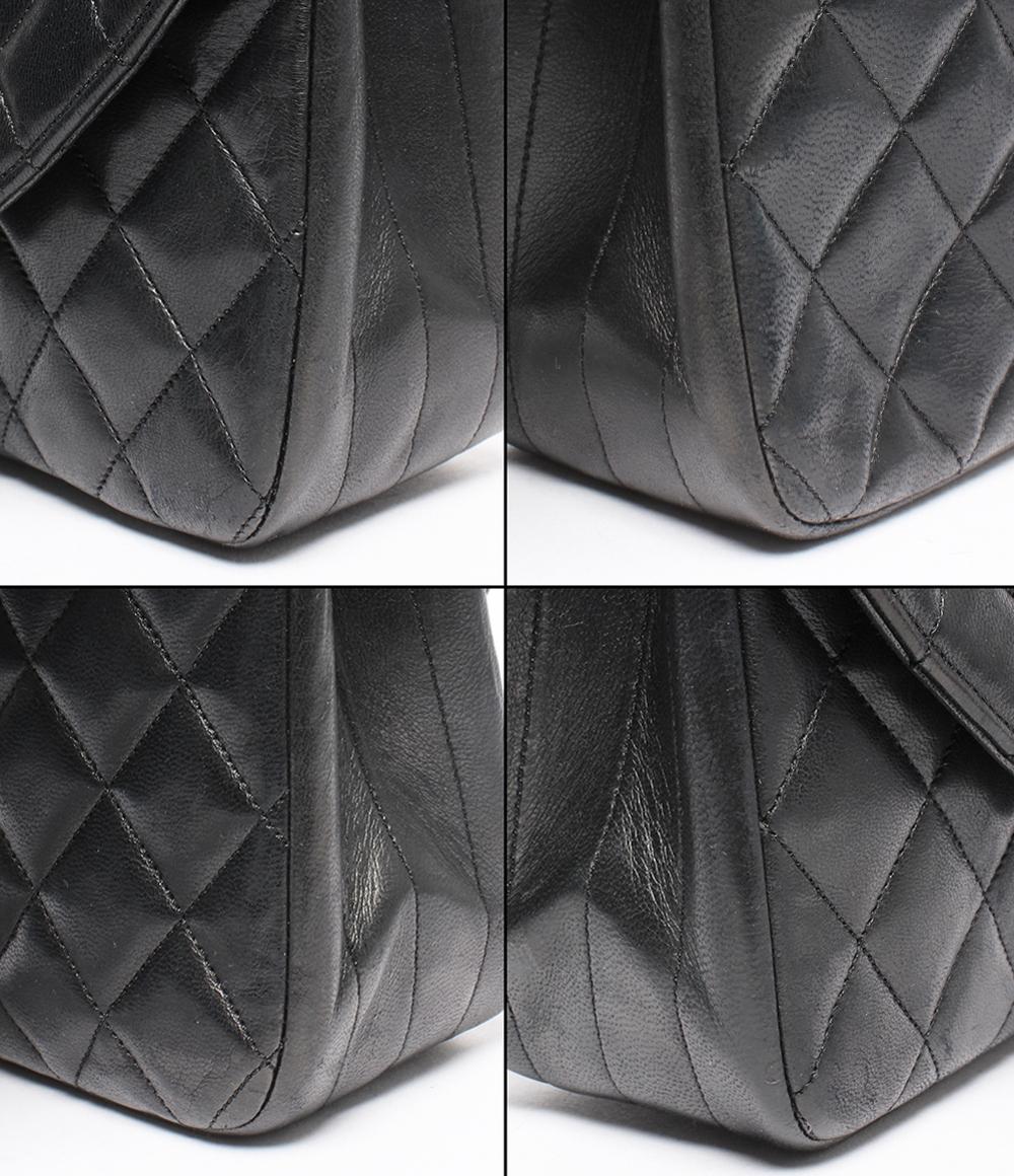 CHANEL チェーンショルダーバッグ シングルチェーン ラムスキン ゴールド金具 0番台 マトラッセ レディース シャネル