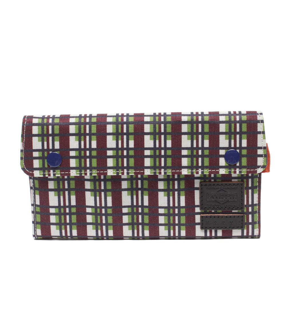 美品 PORTER MARNI 長財布 チェック柄 レディース メンズ ポーター マルニ