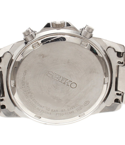 SEIKO 腕時計 クロノグラフ クオーツ ネイビー 7T92-0DM0 メンズ セイコー