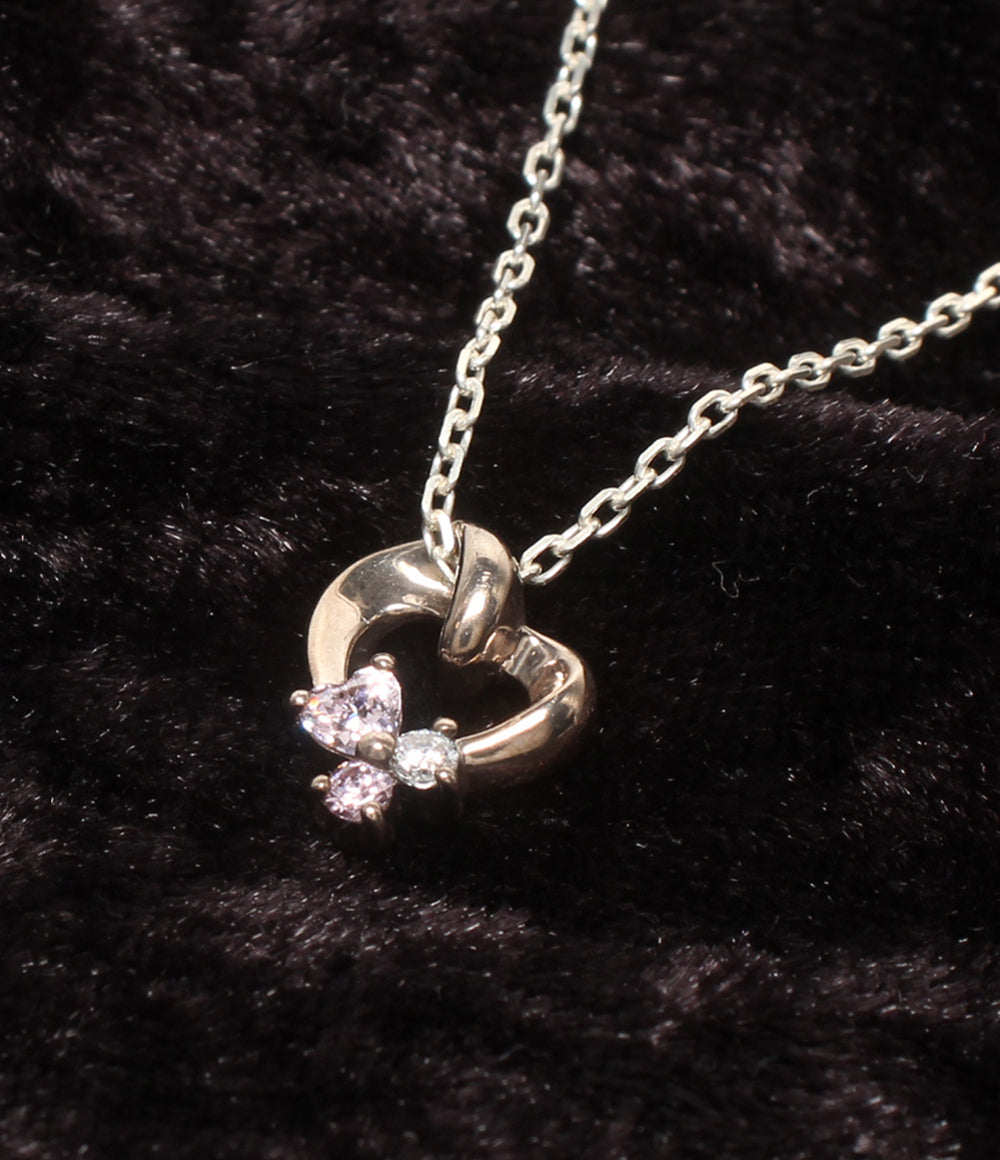 4℃ ネックレス SV PINK SILVER ピンクトルマリン ホワイトトルマリン ハートモチーフ レディース ヨンドシー