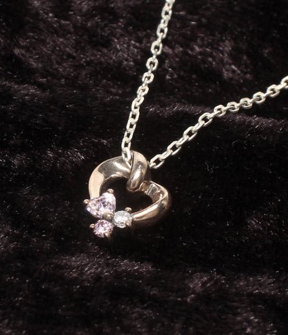 4℃ ネックレス SV PINK SILVER ピンクトルマリン ホワイトトルマリン ハートモチーフ レディース ヨンドシー