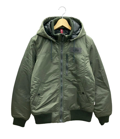 訳あり アルファ・インダストリーズ フーデッドMA-1ジャケット フライトジャケット アウター メンズ SIZE M Alpha Industries