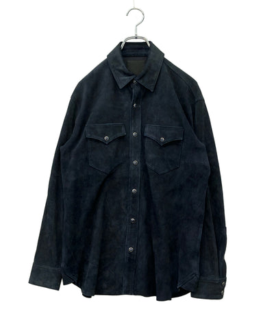 DENHAM 長袖シャツ やぎ革 スナップボタン SUEDE LEATHER SHIRT 01-22-08-40-091 メンズ SIZE S デンハム