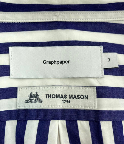 Graphpaper×Thomas Mason 長袖シャツ ストライプ メンズ SIZE 3 グラフペーパー×トーマス・メイソン