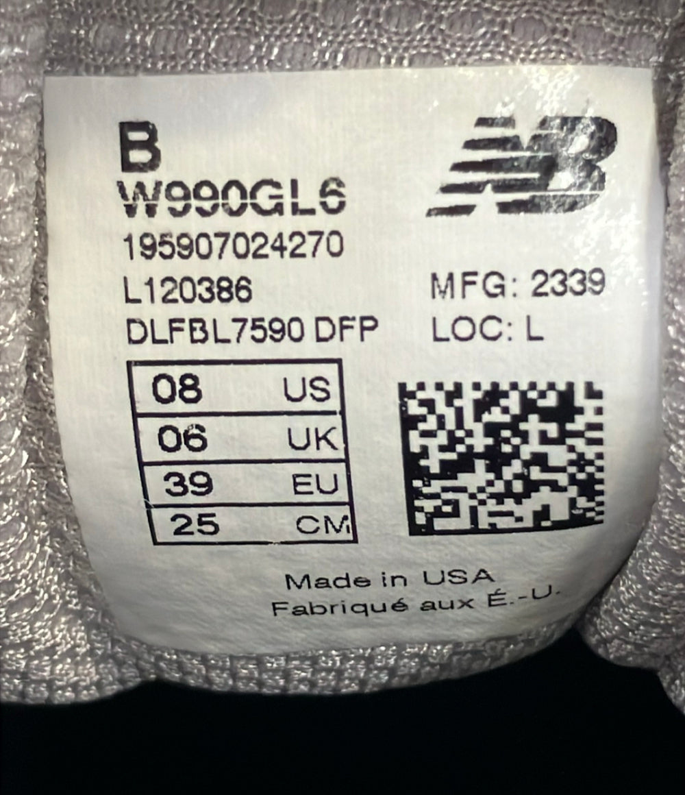 NEW BALANCE ローカットスニーカー Made in USA 990v6 W990GL6 メンズ レディース SIZE 25.0 ニューバランス