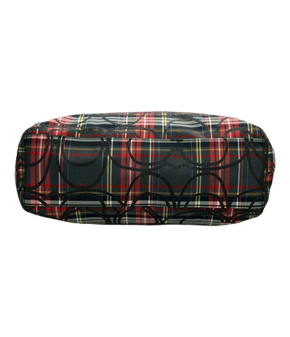 美品 COACH トートバッグ ショルダーバッグ 2WAY チェック柄 シグネチャー F20058 メンズ コーチ