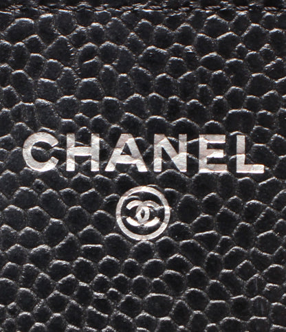 CHANEL 長財布 シルバー金具 キャビアスキン 31番台 マトラッセ クラシックロングフラップウォレット AP0241 レディース シャネル