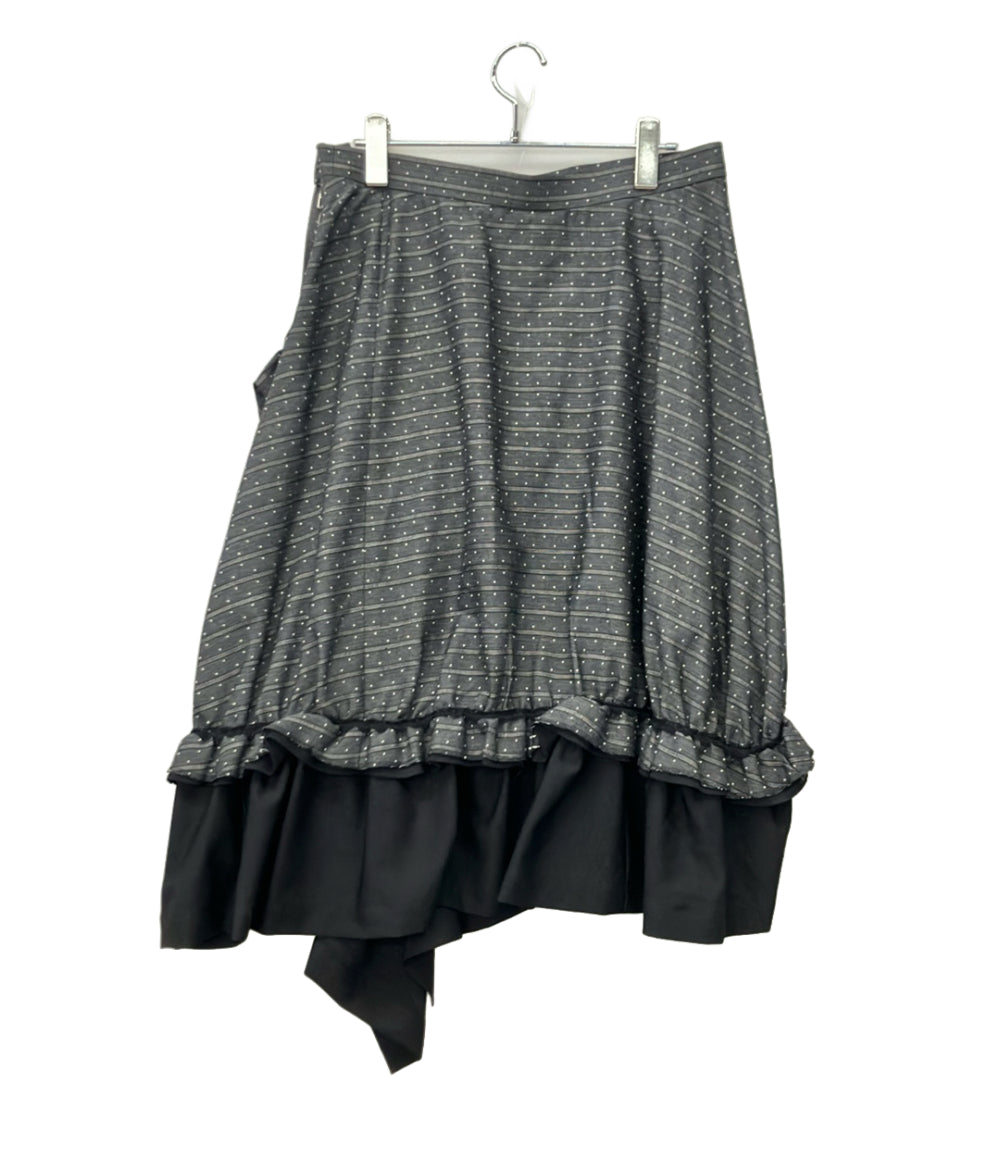 tricot COMME des GARCONS フレアスカート フリル ボーダー TR-S015 レディース SIZE M トリココムデギャルソン