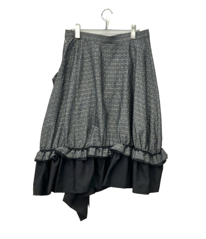 tricot COMME des GARCONS フレアスカート フリル ボーダー TR-S015 レディース SIZE M トリココムデギャルソン