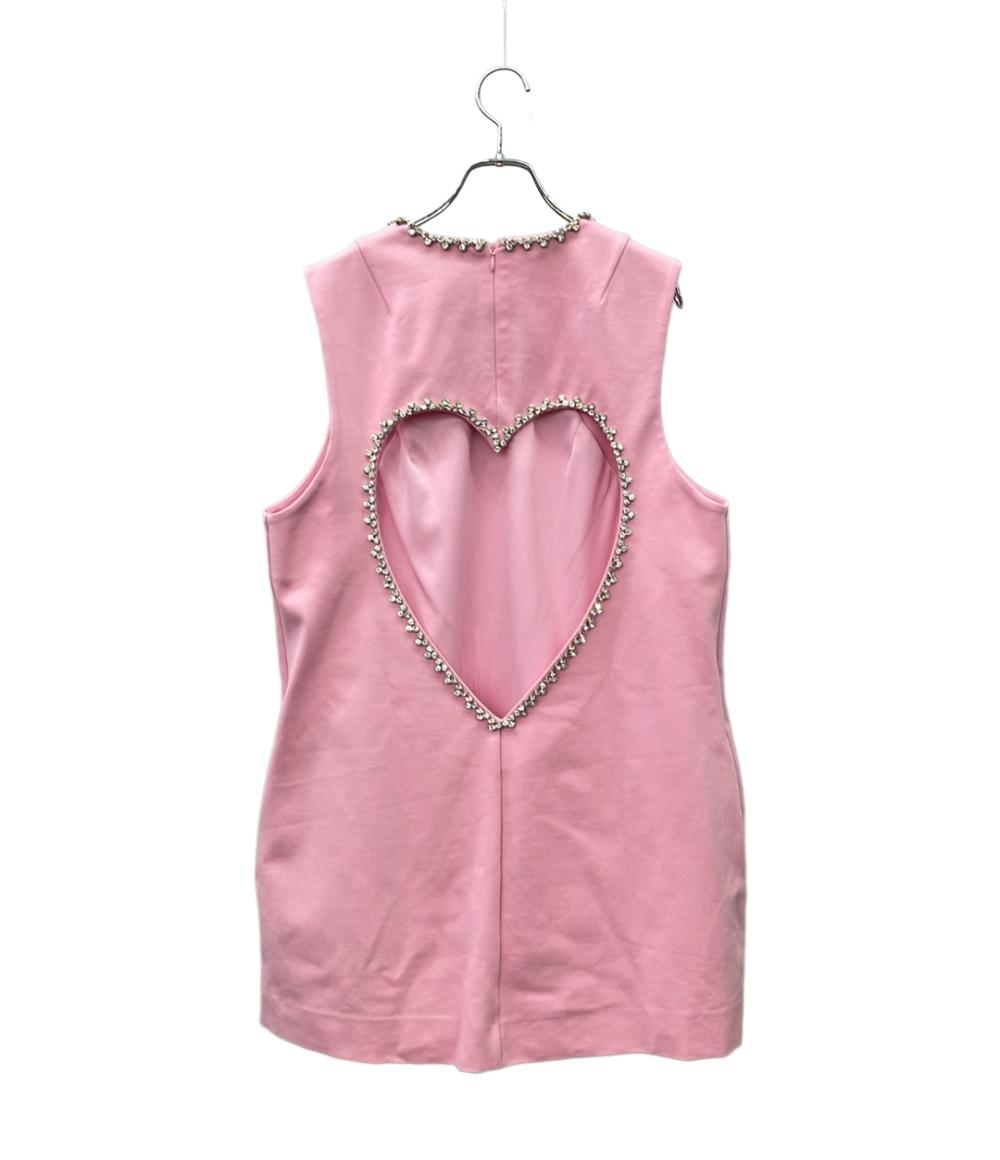 AREA ミニワンピース クリスタル付き 背面ハート型カットアウト ノースリーブ RN154562 レディース SIZE XL エリア