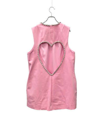 AREA ミニワンピース クリスタル付き 背面ハート型カットアウト ノースリーブ RN154562 レディース SIZE XL エリア