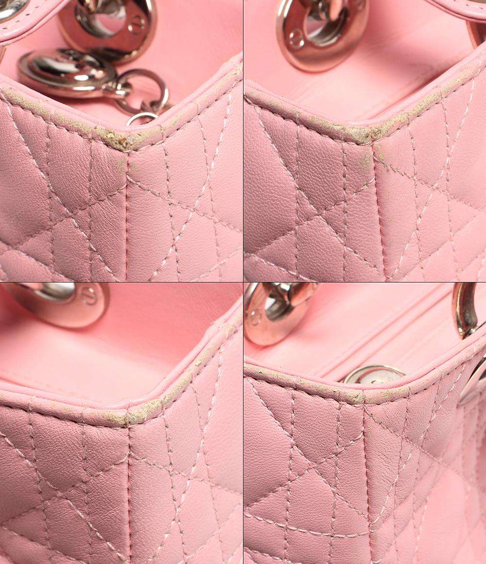 クリスチャンディオール ハンドバッグ レザー シルバー金具 レディディオール カナージュ 32-MA-1004 レディース Christian Dior