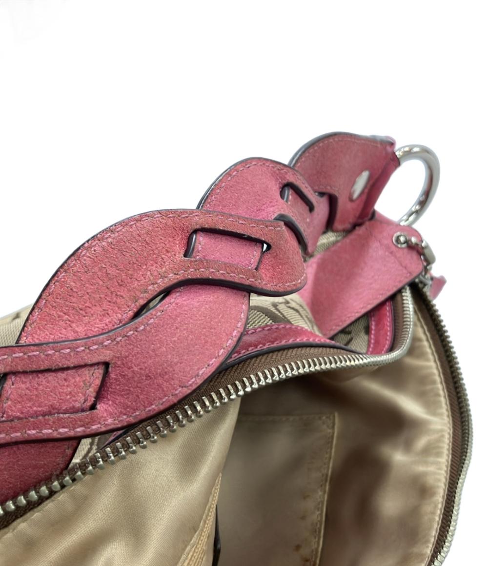 COACH ショルダーバッグ 肩掛け キャンバス レザー シグネチャー 11858
