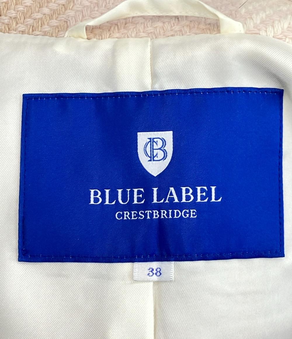 BLUE LABEL CRESTBRIDGE チェック柄 コート ファー付き レディース SIZE 38 ブルーレーベル・クレストブリッジ