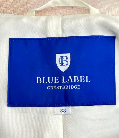 BLUE LABEL CRESTBRIDGE チェック柄 コート ファー付き レディース SIZE 38 ブルーレーベル・クレストブリッジ