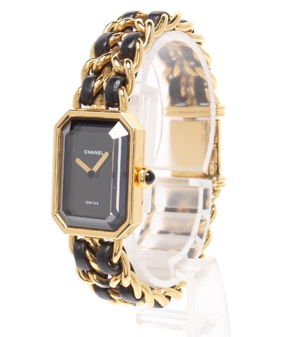 CHANEL 腕時計 プルミエール M クオーツ ブラック H0001 レディース シャネル