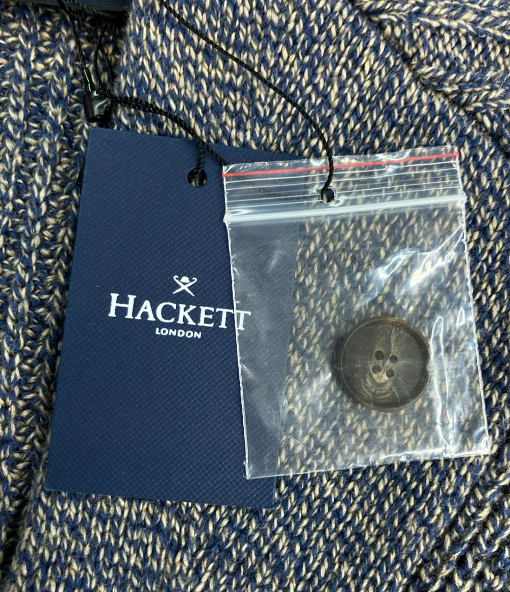 美品 HACKETT LONDON 長袖カーディガン ブルー×ベージュ メンズ SIZE XL ハケットロンドン
