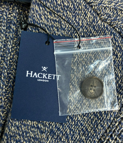 美品 HACKETT LONDON 長袖カーディガン ブルー×ベージュ メンズ SIZE XL ハケットロンドン