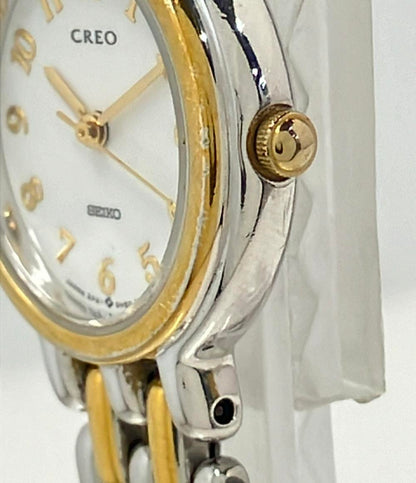 セイコー 腕時計 CREO クオーツ ホワイト 2P21-0C00 レディース SEIKO