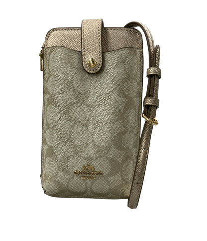 美品 COACH ショルダーバッグ 斜め掛け スマホショルダー シグネチャー レディース コーチ