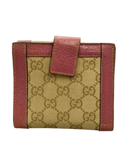 GUCCI ダブルホック 二つ折り財布 レザー GGキャンバス 154117 0416 レディース グッチ