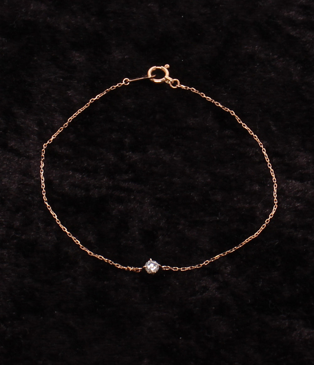 美品 ete ブレスレット K18PG ダイヤ 0.10ct レディース エテ