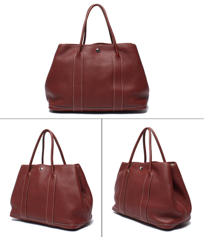 美品 HERMES トートバッグ ハンドバッグ □O刻印 シルバー金具 ガーデンパーティ PM レディース エルメス