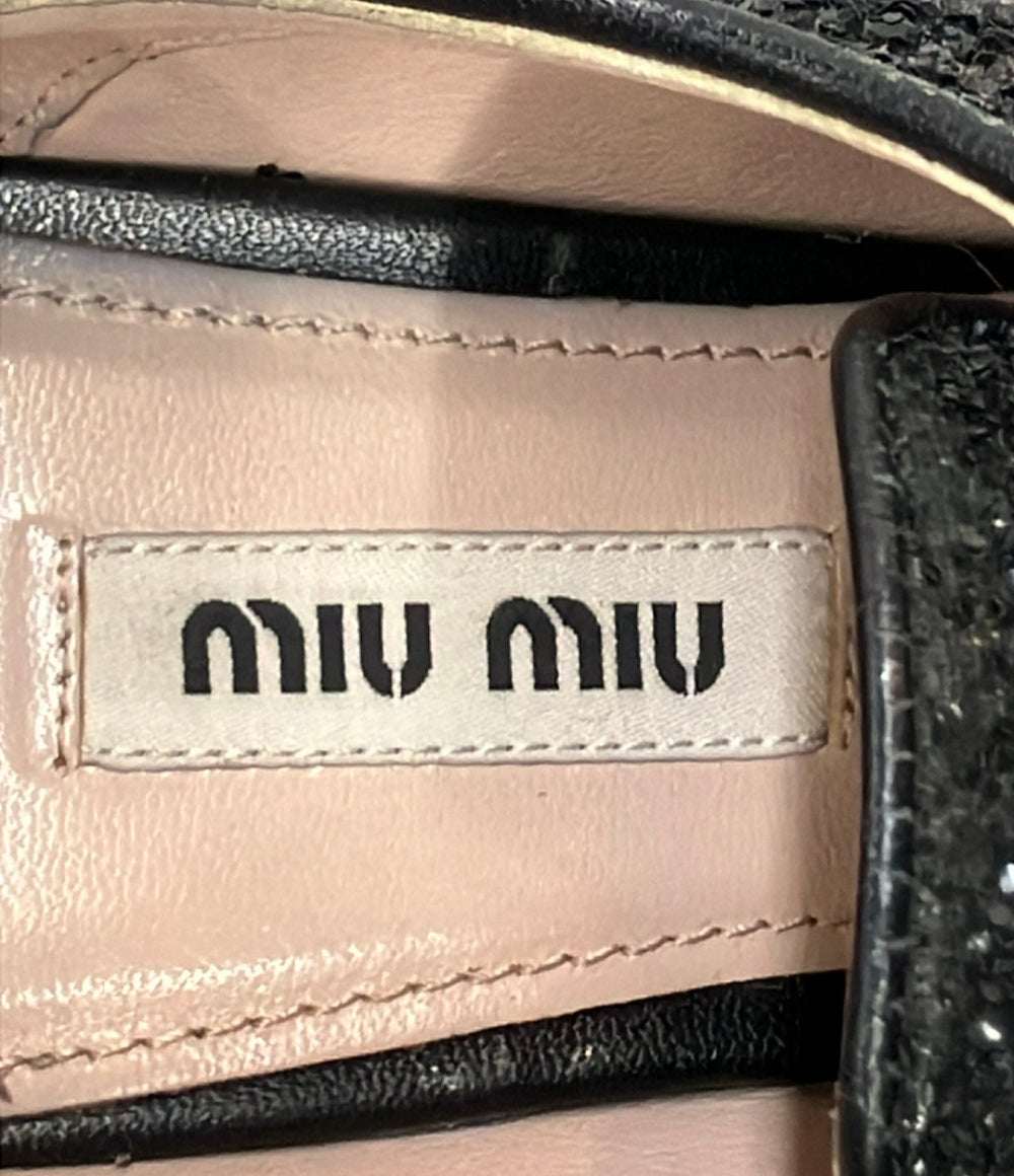 Miu Miu グリッター レースアップシューズ レディース SIZE 37 (23.5cm) ミュウ ミュウ