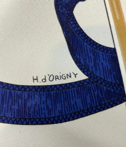 美品 エルメス スカーフ カレ90 シルク100% 黄金の拍車 Eperon d'Or レディース HERMES