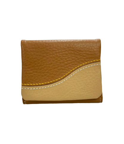 美品 Kitamura ダブルホック 三つ折り財布 シュリンク革 レディース キタムラ