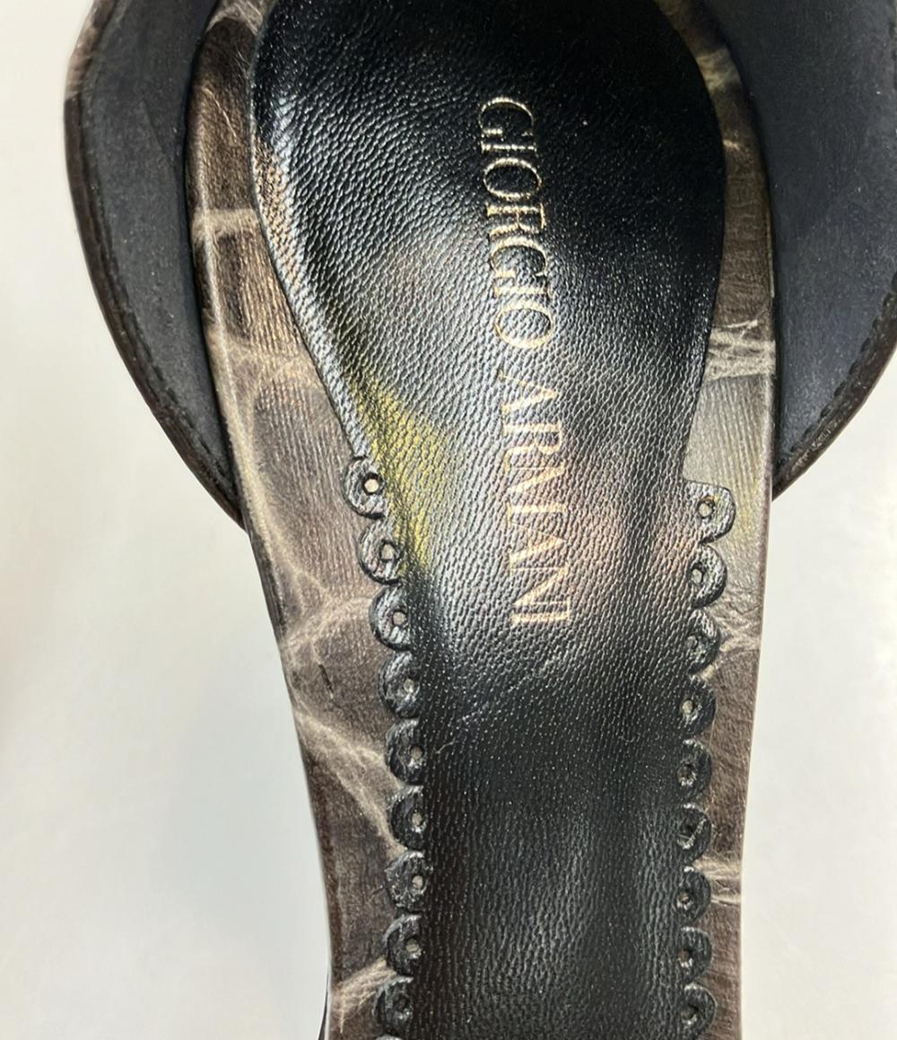 GIORGIO ARMANI ポンテットトゥパンプス クロコ型押し レディース SIZE 35 (22.5cm) ジョルジオアルマーニ