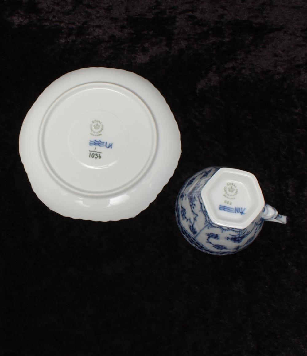 美品 ロイヤルコペンハーゲン カップ＆ソーサー ブルーフルーテッド フルレース Royal Copenhagen