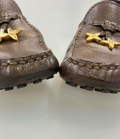 LOUIS VUITTON ドライビングシューズ モノグラム フラワーチャーム レディース SIZE 38 1/2 ルイ・ヴィトン