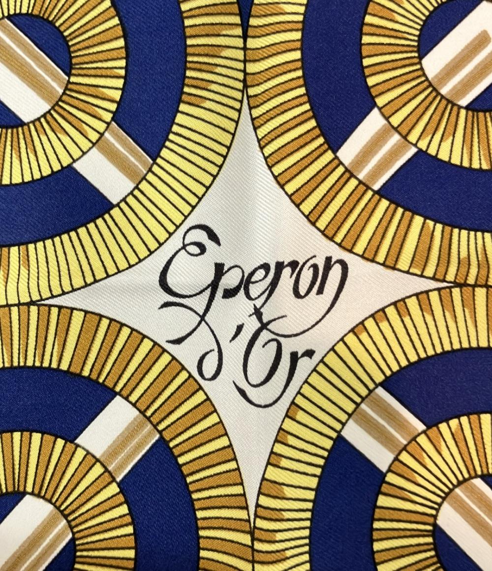 美品 エルメス スカーフ カレ90 シルク100% 黄金の拍車 Eperon d'Or レディース HERMES