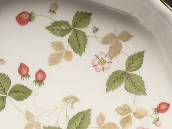 美品 ウエッジウッド オクタゴナルディッシュ 皿 24cm ワイルドストロベリー WEDGWOOD