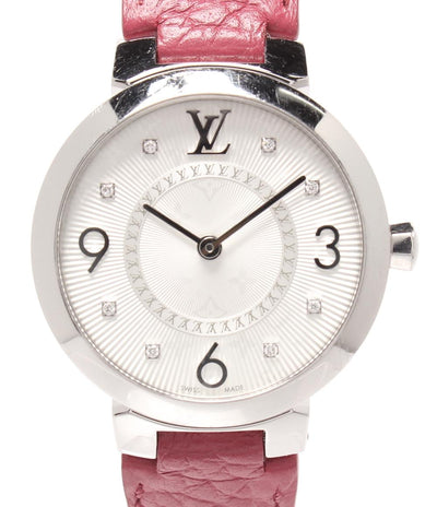 LOUIS VUITTON 腕時計 タンブール スリム PM クオーツ シルバー Q12MG レディース ルイ・ヴィトン
